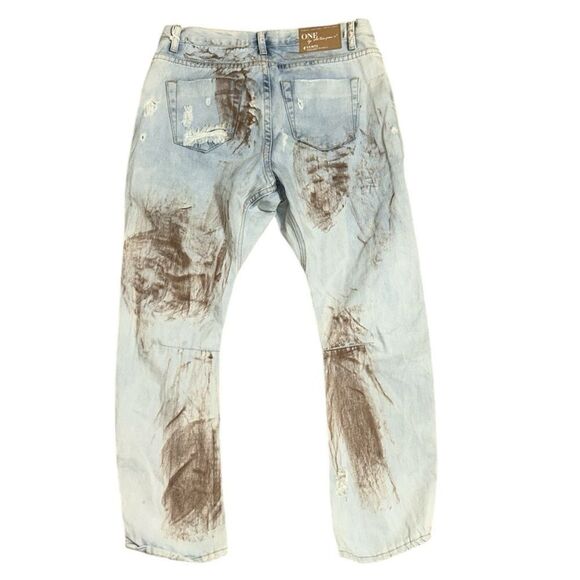 One Teaspoon Distressed Paint Splatter Jeans(Size 26) - Picture 2 of 7